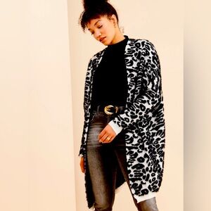JTW, Kelly Leopard Cardigan. Brand new with no tags. Size L